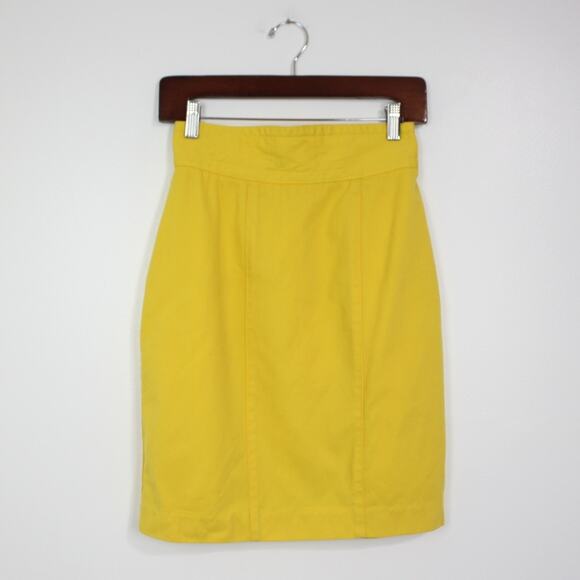 Vintage Guess Skirt Women's Size XS Yellow Wool Pencil Skirt - Picture 1 of 4